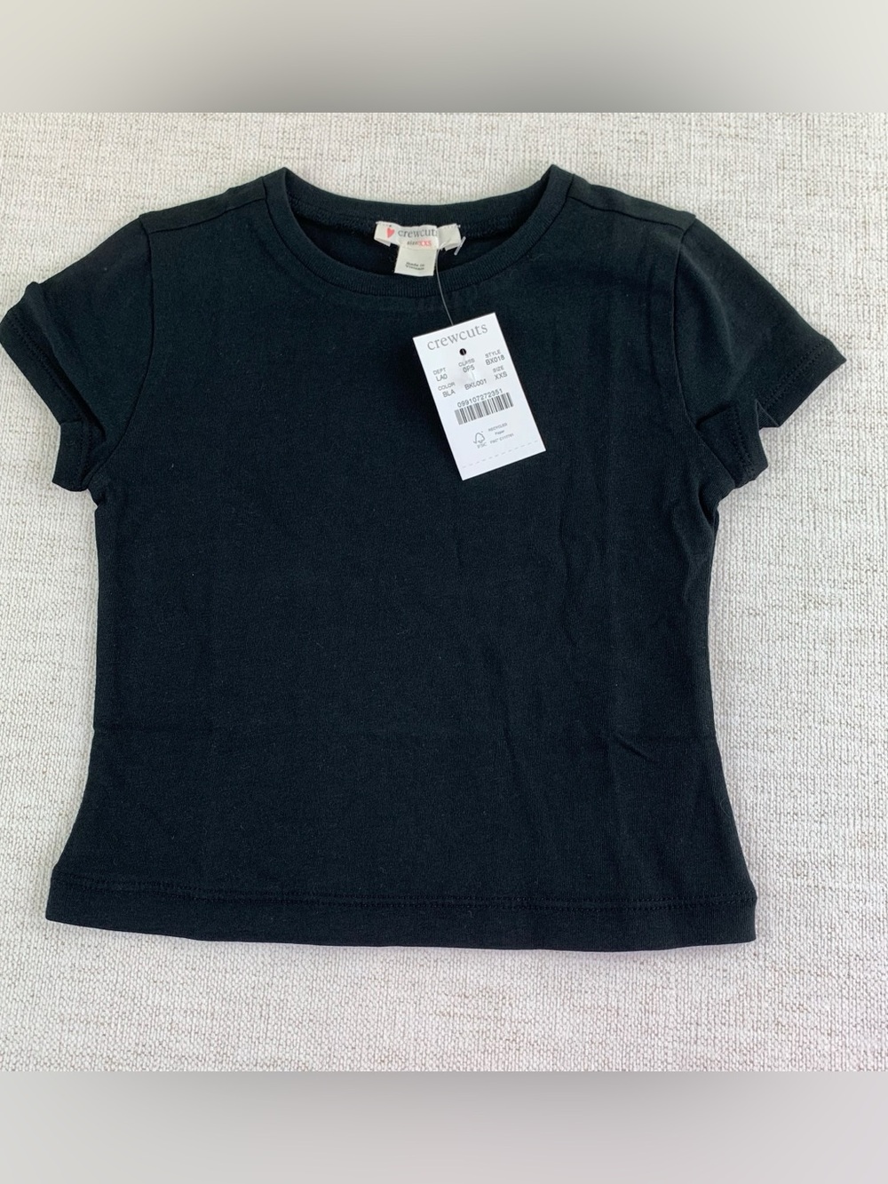 Crewcuts new Girls' shrunken T-shirt in vintage jersey short sleeve light weight